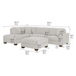 Thomasville Miles Left-hand Facing 3-piece Fabric Sectional with Storage Ottoman