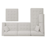 Thomasville Miles Left-hand Facing 3-piece Fabric Sectional with Storage Ottoman