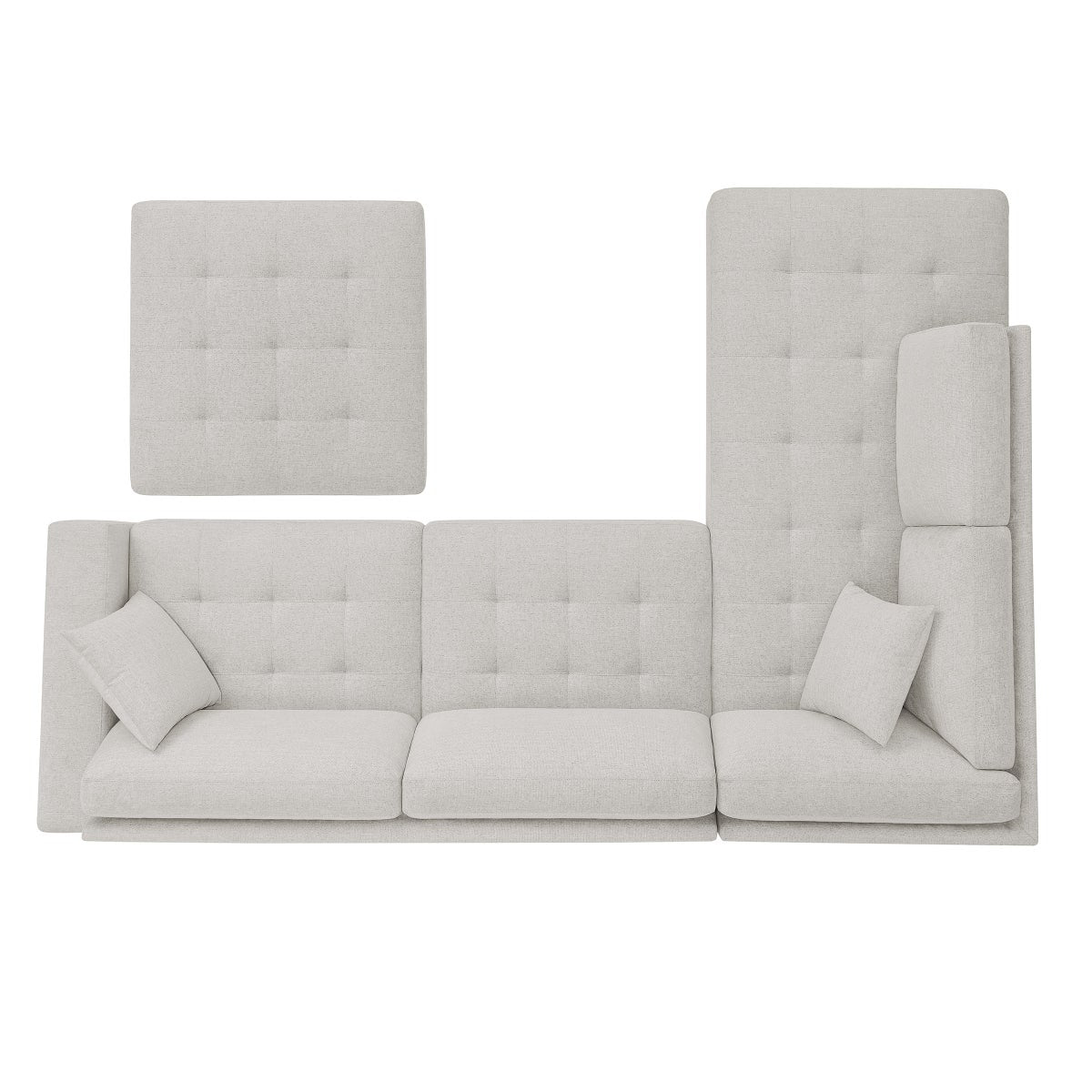 Thomasville Miles Left-hand Facing 3-piece Fabric Sectional with Storage Ottoman