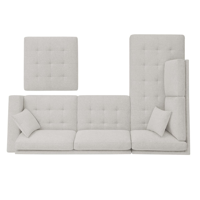 Thomasville Miles Left-hand Facing 3-piece Fabric Sectional with Storage Ottoman