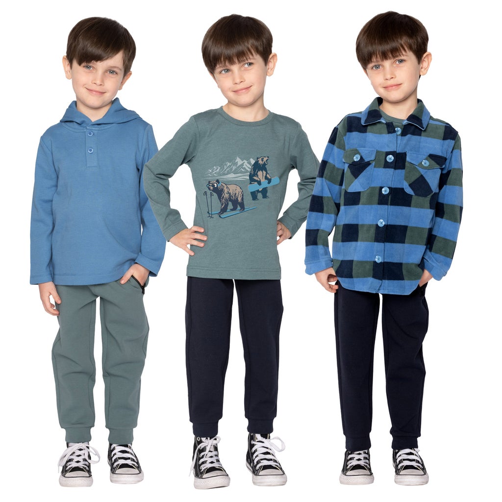 Pekkle Kids Tops, 3-pack - Blue