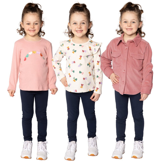 Pekkle Kids Tops, 3-pack - Pink