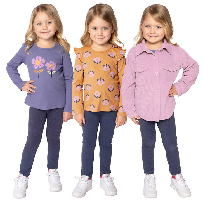 Pekkle Kids Tops, 3-pack - Purple