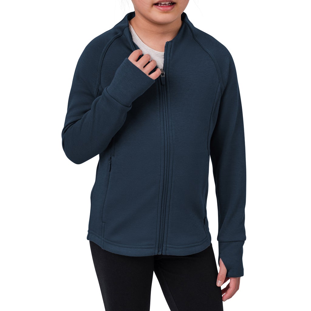 Tuff Athletics Girl’s Fleece Full Zip Jacket - Navy