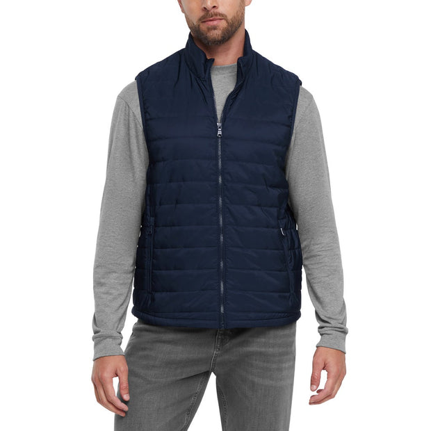 Banana Republic Men's Quilted Vest - Blue