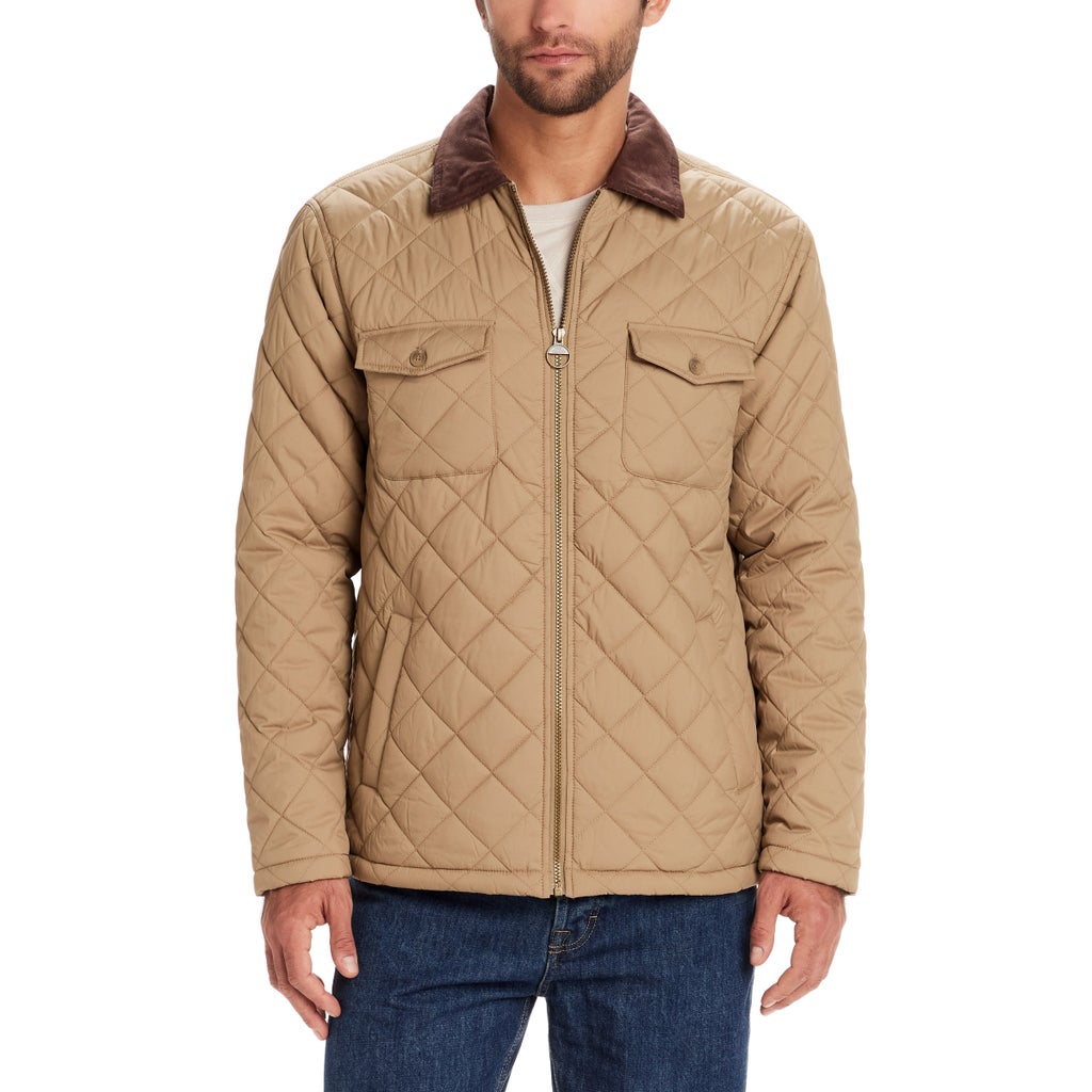 Weatherproof Vintage Men's Flannel Lined Quilted Barn Jacket - Tan