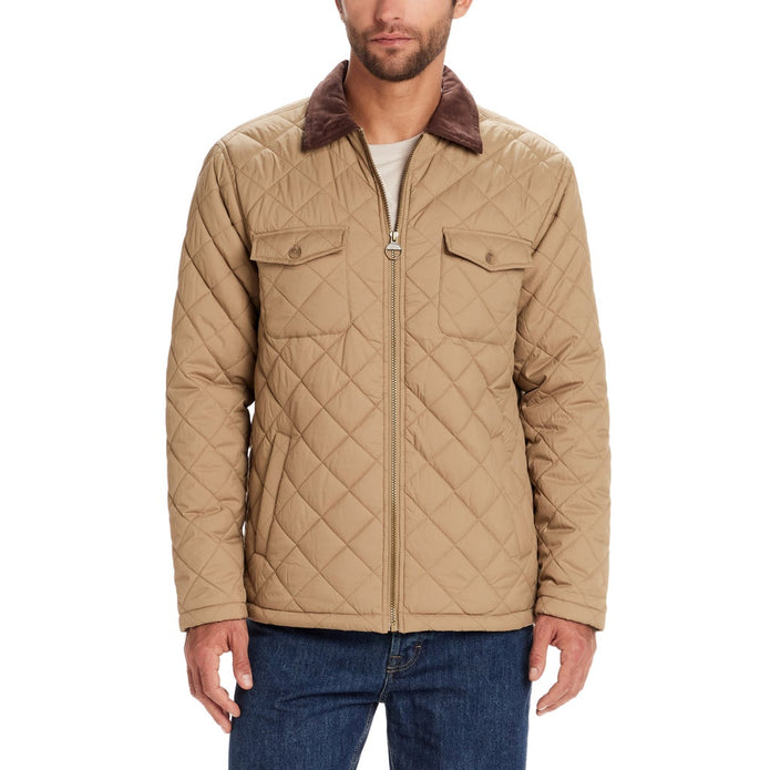 Weatherproof Vintage Men's Flannel Lined Quilted Barn Jacket - Tan