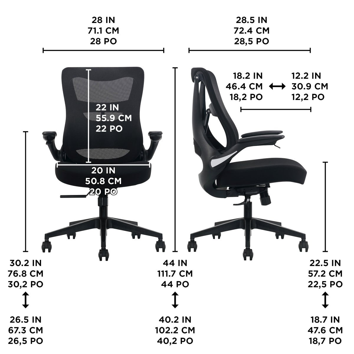 La-Z-Boy Mid-back Mesh Office Chair, Black