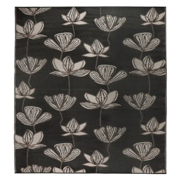 Viana Bahamas Collection Midnight Lotus Indoor/Outdoor Reversible Area Rug