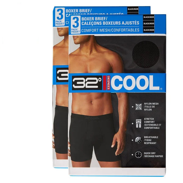 32 Degrees Men’s Comfort Mesh Boxer Brief, 6-pack