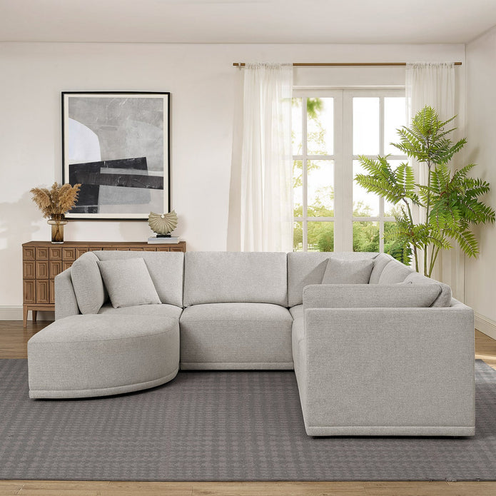 Thomasville 6-piece Modular Fabric Sectional with Ottoman