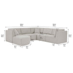 Thomasville 6-piece Modular Fabric Sectional with Ottoman