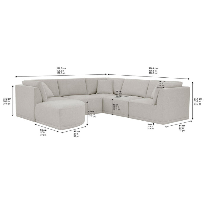 Thomasville 6-piece Modular Fabric Sectional with Ottoman