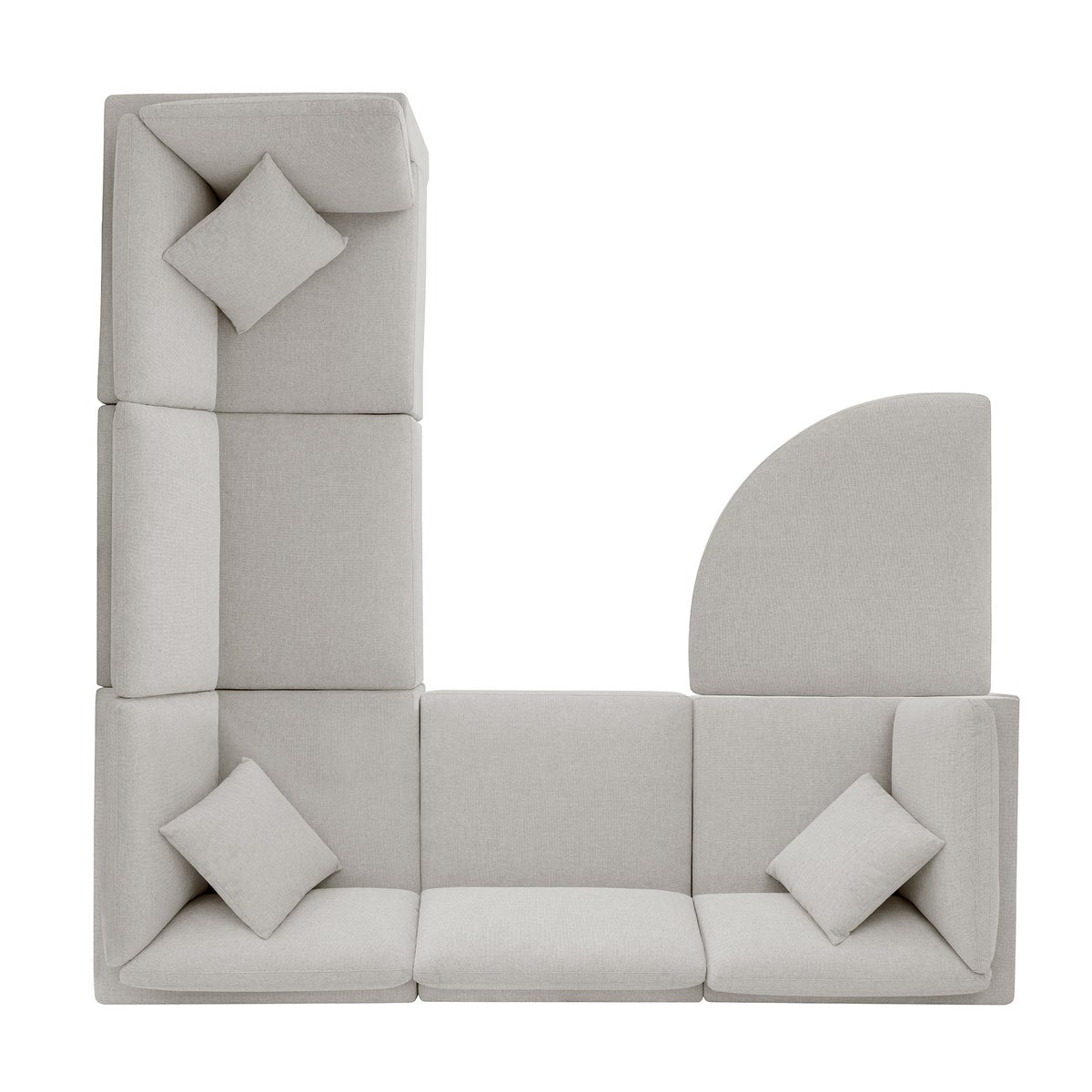 Thomasville 6-piece Modular Fabric Sectional with Ottoman