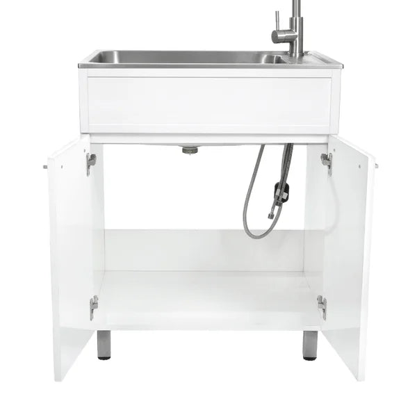 Transform 28 in. All-In-One RTA Laundry Cabinet with Stainless Steel Sink and Faucet