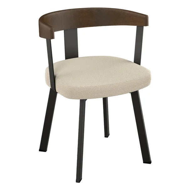 Amisco Lars Dining Chair in Bouclé Polyester, Cream