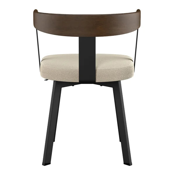 Amisco Lars Dining Chair in Bouclé Polyester, Cream