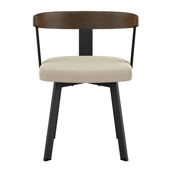 Amisco Lars Dining Chair in Bouclé Polyester, Cream