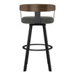 Amisco Lars Swivel Counter Stool in Polyester Fabric, Charcoal Grey
