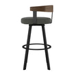 Amisco Lars Swivel Counter Stool in Polyester Fabric, Charcoal Grey