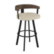 Amisco Lars Swivel Counter Stool in Polyester Fabric, Cream