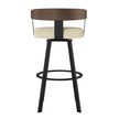 Amisco Lars Swivel Counter Stool in Polyester Fabric, Cream