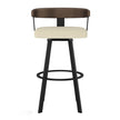 Amisco Lars Swivel Counter Stool in Polyester Fabric, Cream