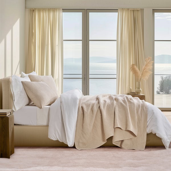 Cotton Ribbed Quilted Coverlet Set