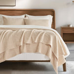Cotton Ribbed Quilted Coverlet Set