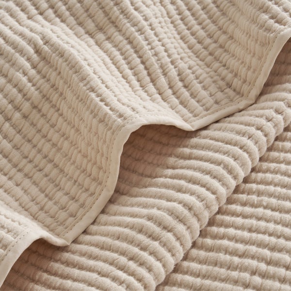 Cotton Ribbed Quilted Coverlet Set