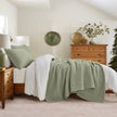 Cotton Ribbed Quilted Coverlet Set