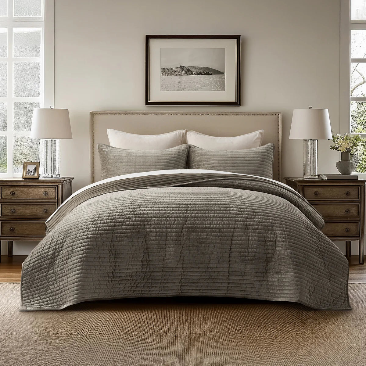 Evergrace Pearlvelvet Channel Quilt Set