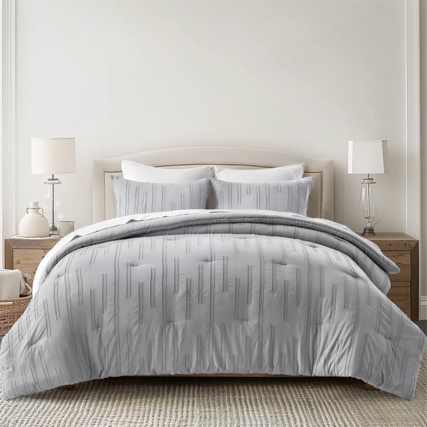 Evergrance  Scandi Abstract Clipped Microfiber Comforter Set
