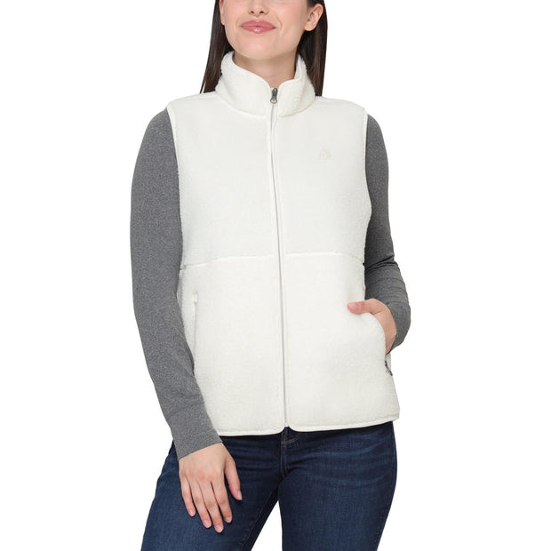 Sierra Designs Women’s Full Zip Sherpa Vest - Cream