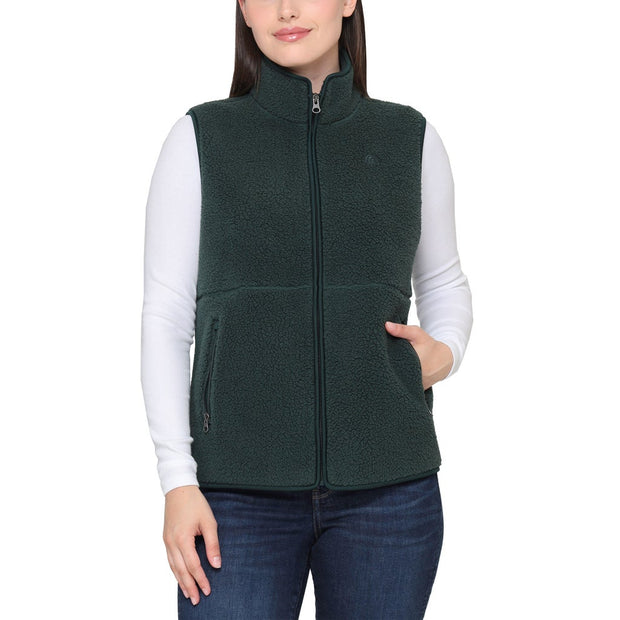 Sierra Designs Women’s Full Zip Sherpa Vest - Green