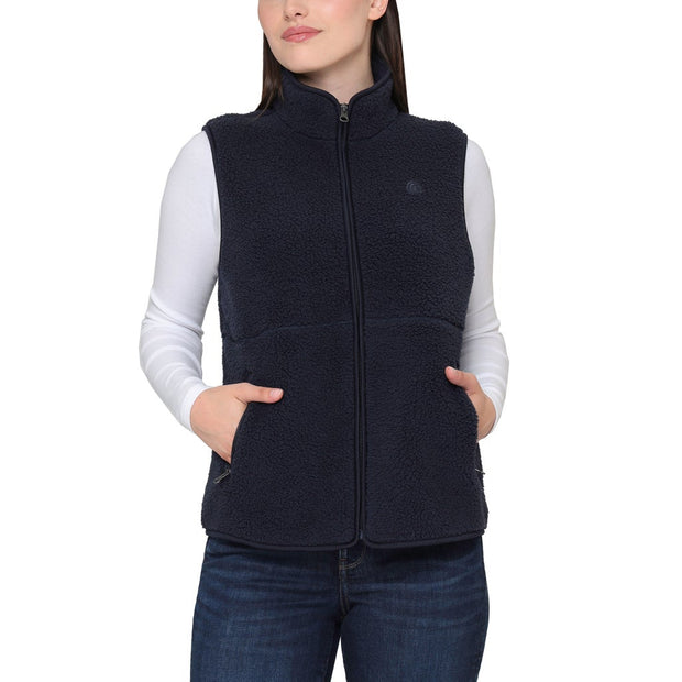 Sierra Designs Women’s Full Zip Sherpa Vest - Navy