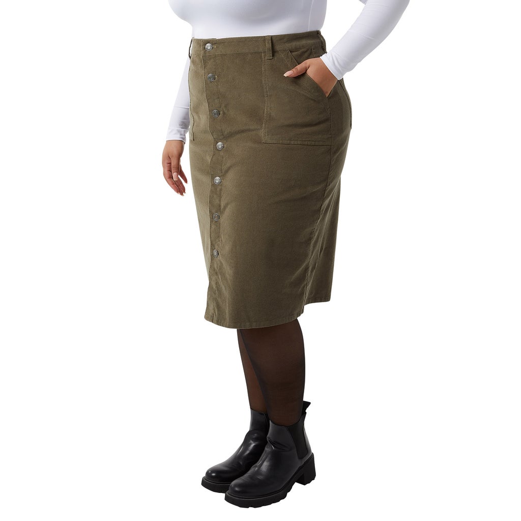 32 Degrees Women's Corduroy Midi Skirt