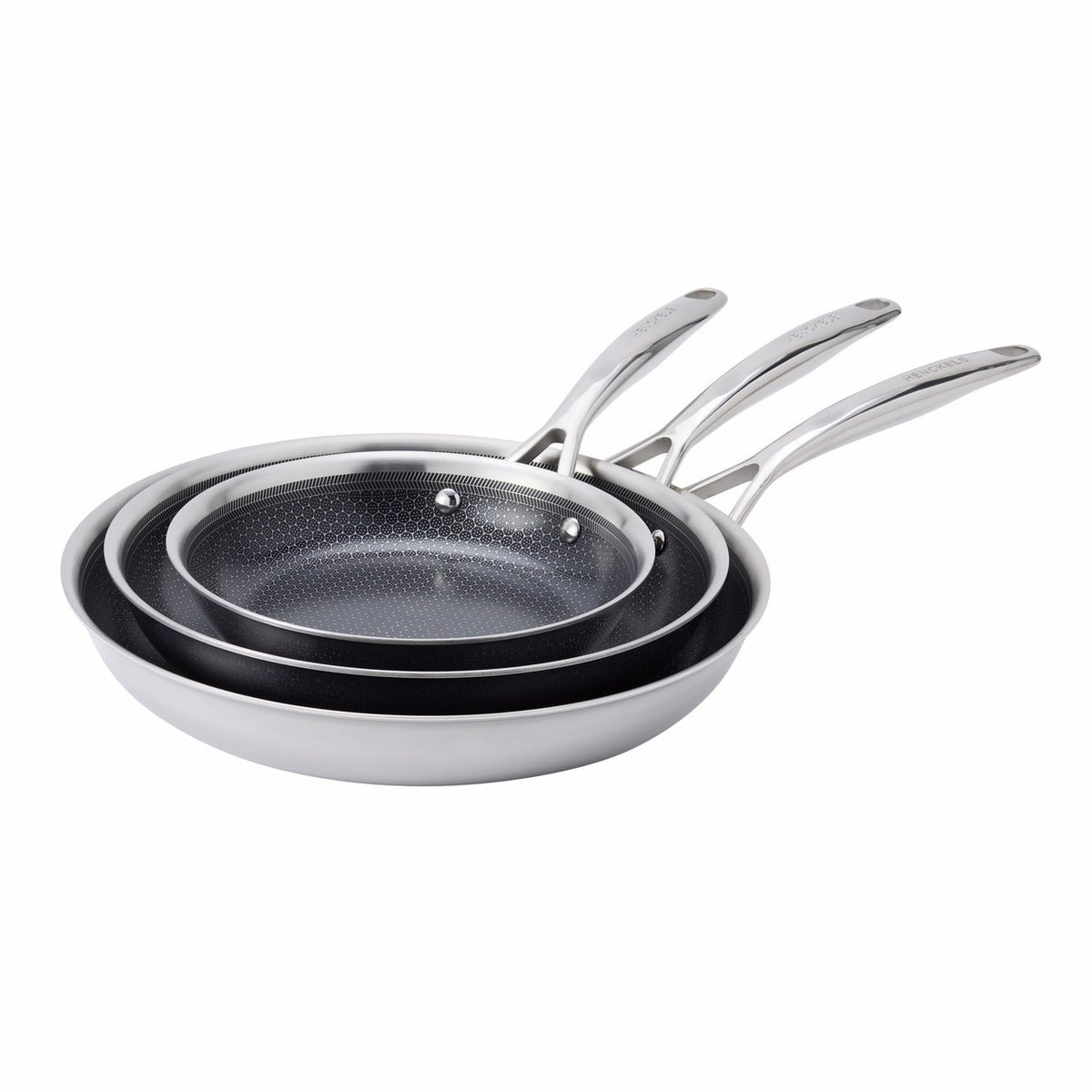 HENCKELS Paradigm Hybrid Ceramic Non-stick Tri-ply Clad Skillet Set, 3-pieces