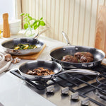 HENCKELS Paradigm Hybrid Ceramic Non-stick Tri-ply Clad Skillet Set, 3-pieces