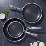 HENCKELS Paradigm Hybrid Ceramic Non-stick Tri-ply Clad Skillet Set, 3-pieces