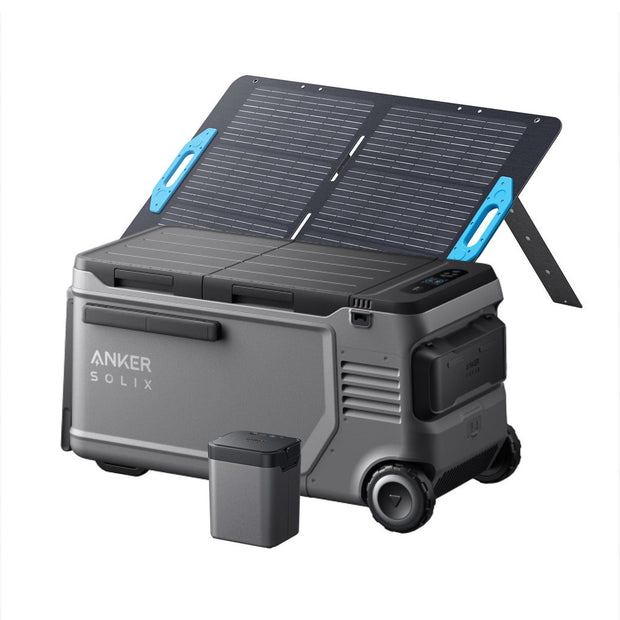 Anker Solix EverFrost 2, 58L Electric Cooler, with extra removable battery and 100W solar panel
