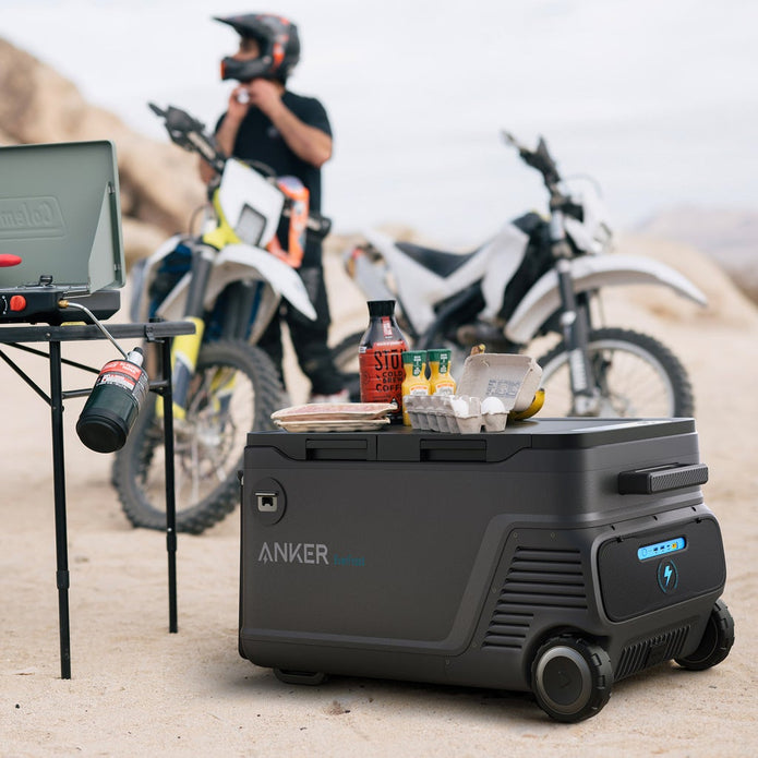 Anker Solix EverFrost 2, 58L Electric Cooler, with extra removable battery and 100W solar panel