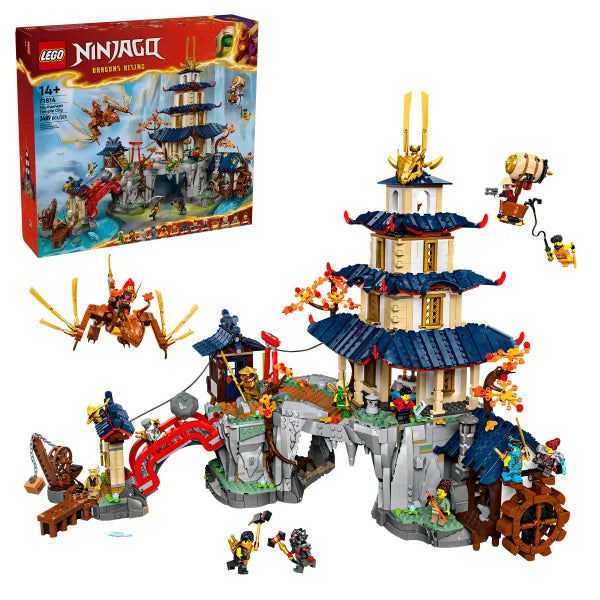 LEGO NINJAGO Tournament Temple City 71814 with Bonus LEGO Minecraft The Wolf Stronghold Fortress Playset Video Game Toy 21261