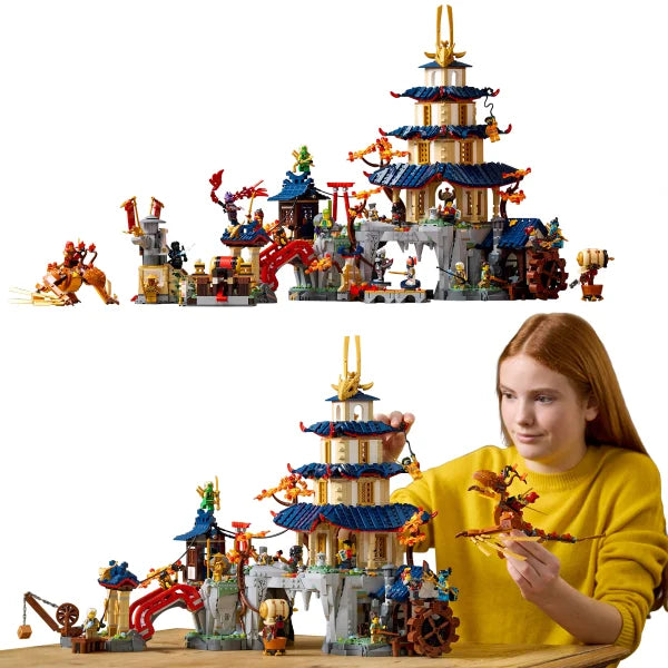 LEGO NINJAGO Tournament Temple City 71814 with Bonus LEGO Minecraft The Wolf Stronghold Fortress Playset Video Game Toy 21261