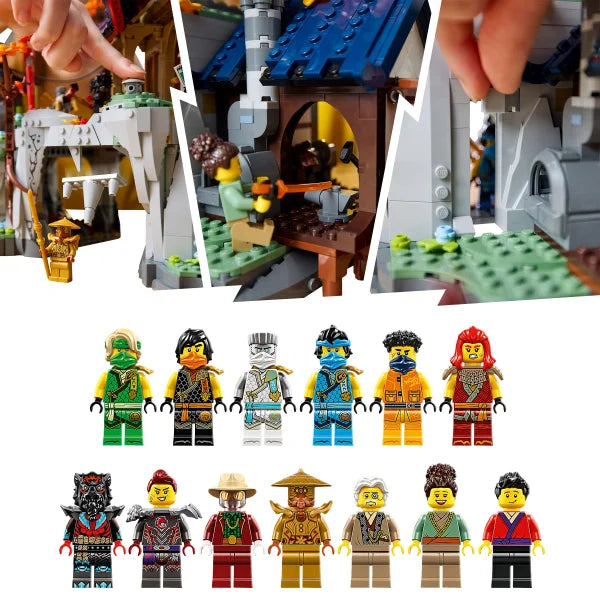 LEGO NINJAGO Tournament Temple City 71814 with Bonus LEGO Minecraft The Wolf Stronghold Fortress Playset Video Game Toy 21261