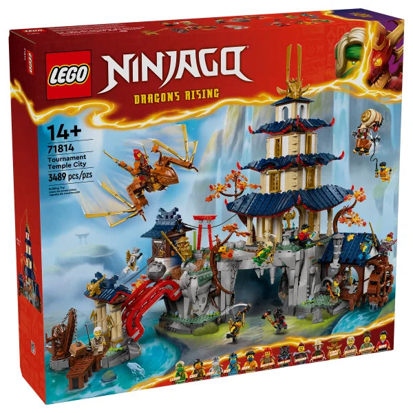 LEGO NINJAGO Tournament Temple City 71814 with Bonus LEGO Minecraft The Wolf Stronghold Fortress Playset Video Game Toy 21261