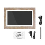 Aluratek 13.3 in. Wi-Fi Touchscreen Distressed Wood Digital Photo Frame with 16GB Built-in Memory