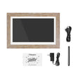 Aluratek 13.3 in. Wi-Fi Touchscreen Distressed Wood Digital Photo Frame with 16GB Built-in Memory