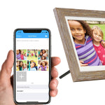 Aluratek 13.3 in. Wi-Fi Touchscreen Distressed Wood Digital Photo Frame with 16GB Built-in Memory