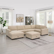 Dellamore 5-piece Fabric Sectional with Storage Ottoman